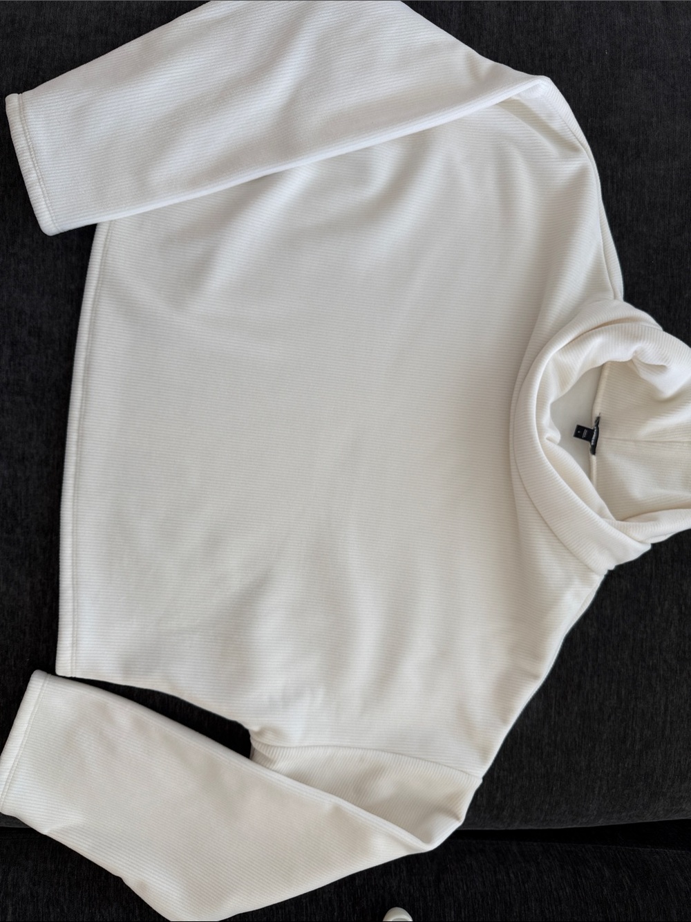 Express Cream Ribbed Turtleneck cropped Sweater